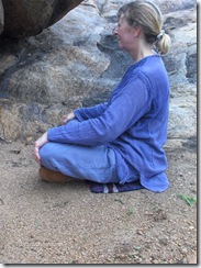 Meditating at Papji's cave
