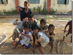 Village boys posing for a picture